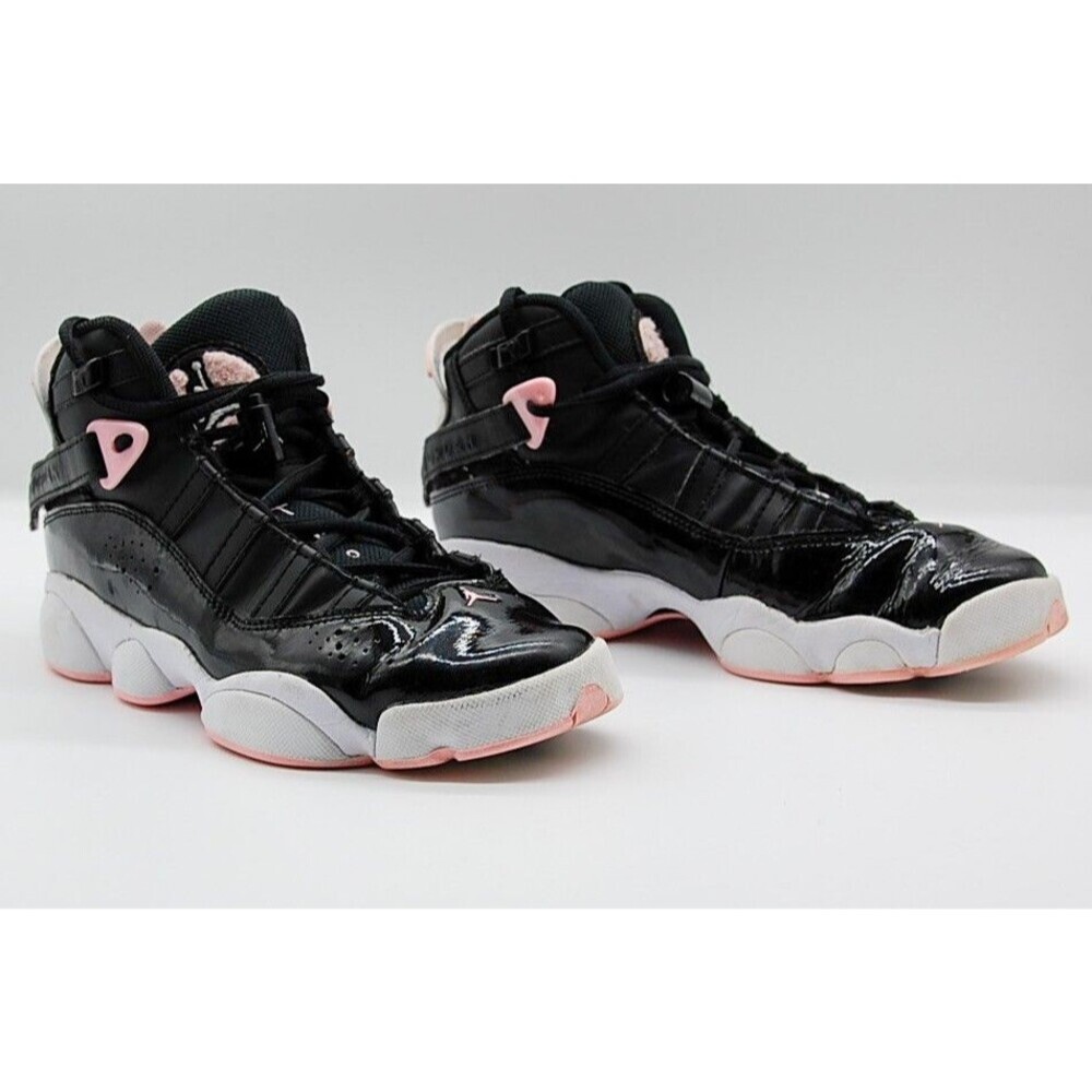 Jordan 6 Rings Black Arctic Punch 4.5Y Youth Basketball Shoes 323399-002